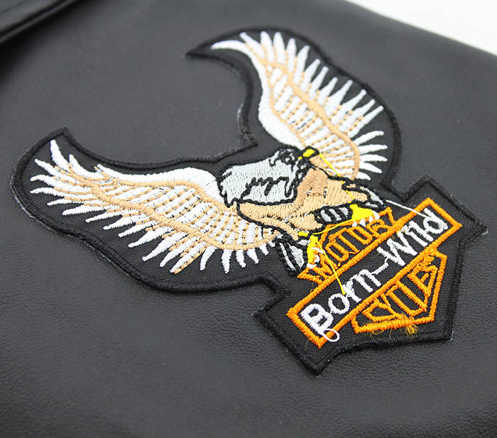 Dog eagle design leather Jacket